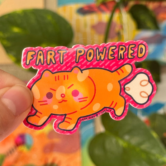 Fart Powered Cat Sticker